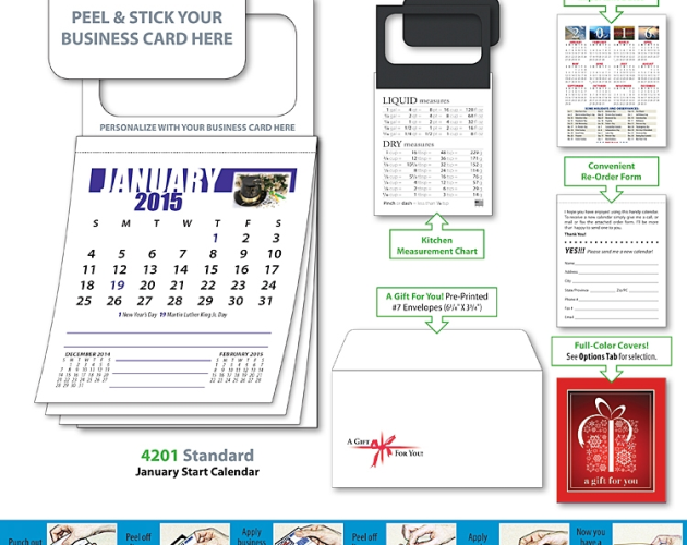 Magnetic Business Card Calendar w/ Cover - (January 2014 Start)