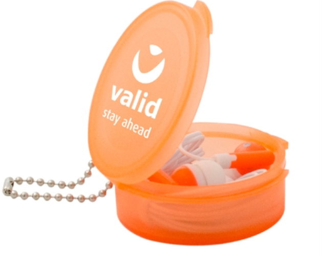 Colorful Ear Buds with Matching Round Case