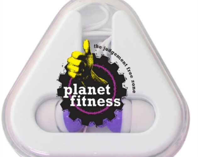 Colorful Earbuds with Clear Triangle Case