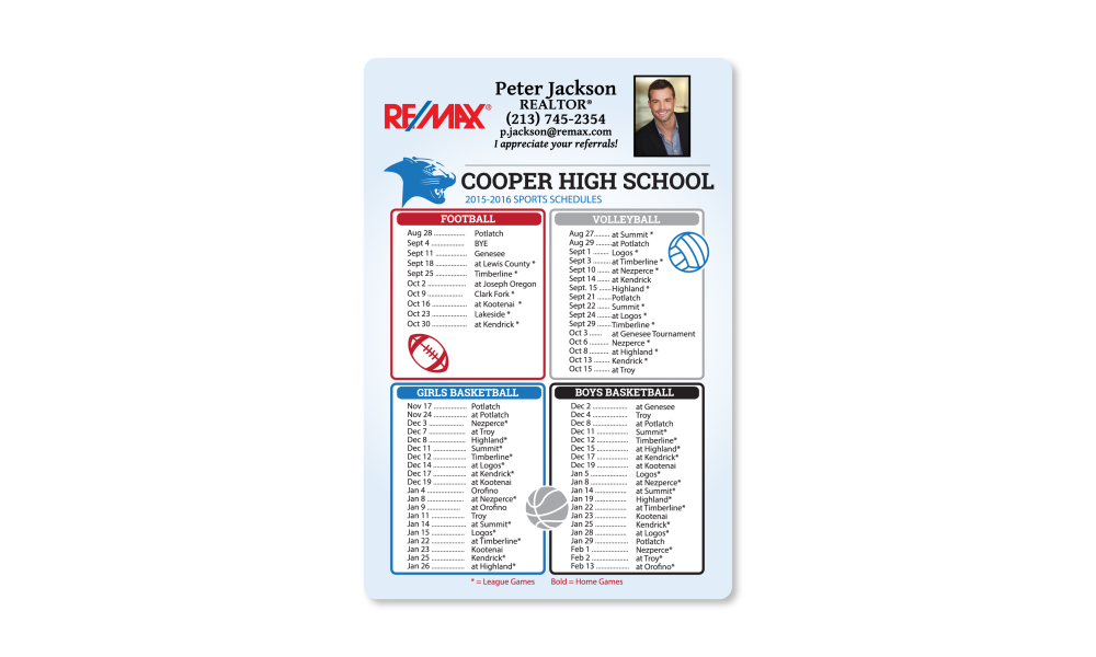 Sports Calendar Magnet