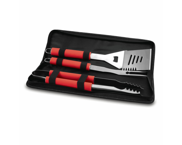 Metro 3 Piece Barbecue Tool Set w/ Silicone Handles & Carry Bag