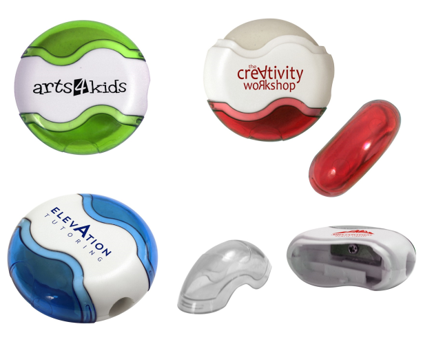 Round Pencil Sharpener Eraser Combo (Spot Color)