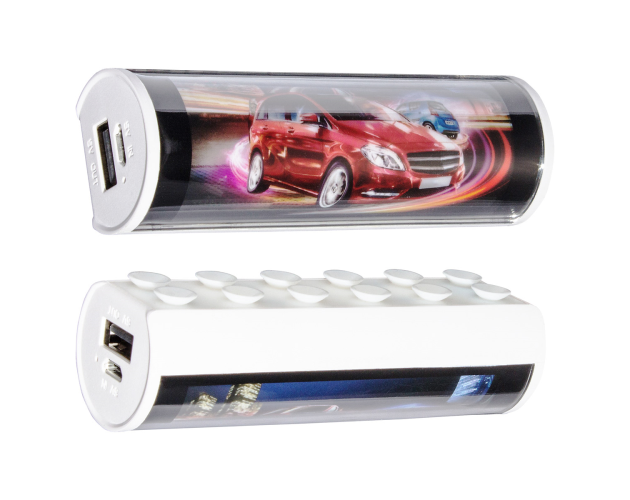 Custom Glowing - 2200mAh Power Bank w/ Phone Holder