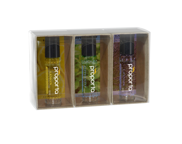 Essential Oil in 10mL Roller Bottle Gift Set - 3 Piece Box