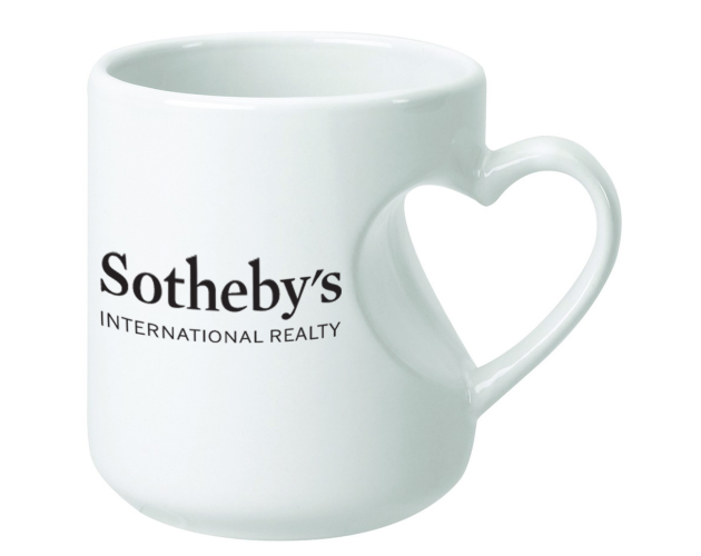 12 Oz. Heart Handle White Mug