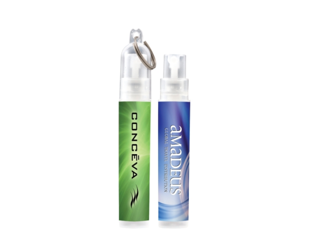 Mini Antibacterial Hand Sanitizer Pocket Spray w/ Keychain - 0.17 Oz.