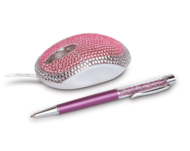 Jeweled Mouse W/ Jeweled Pen Combo