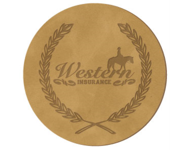 Debossed Leather Coasters-Circle (3 7/8" Diameter)