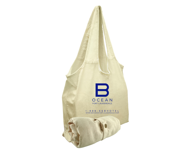 Foldable Canvas Slingbag with Snap - 1 Color (19"x13"x3")