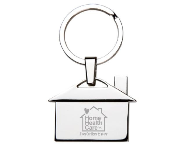House Shaped Metal Keychain