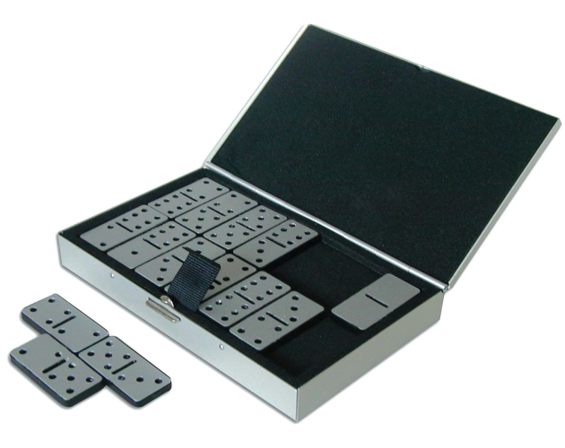 Metal Travel Domino Game Set with Case