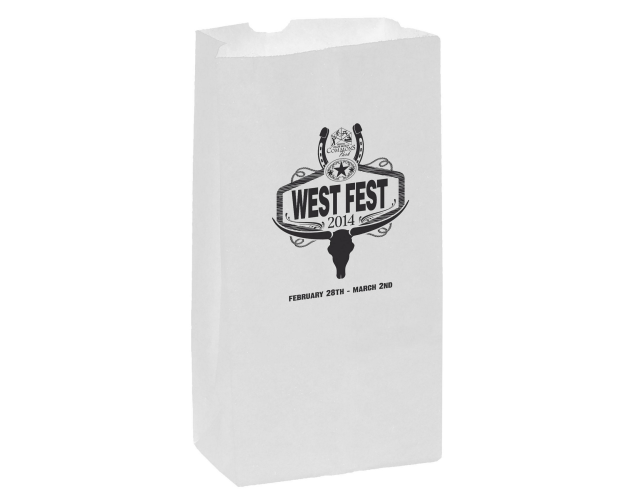 White Kraft Paper SOS Grocery Bag (Size 8 Lb.) - Flexo Ink