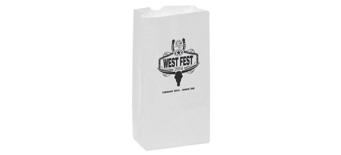 White Kraft 8# Grocery Bag