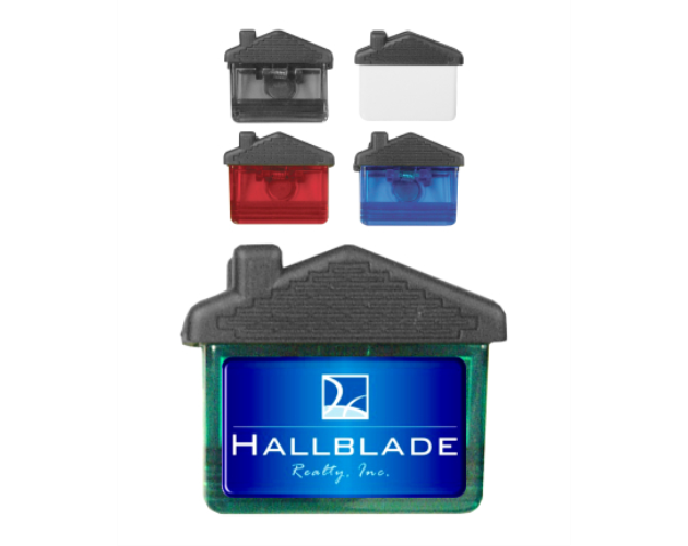 House Shaped Magnetic Memo Clip - Full Color