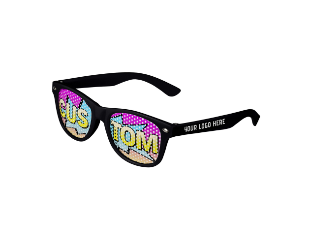 Black Kids Size Logo Lenses Custom Printed Lenses Retro Sunglasses