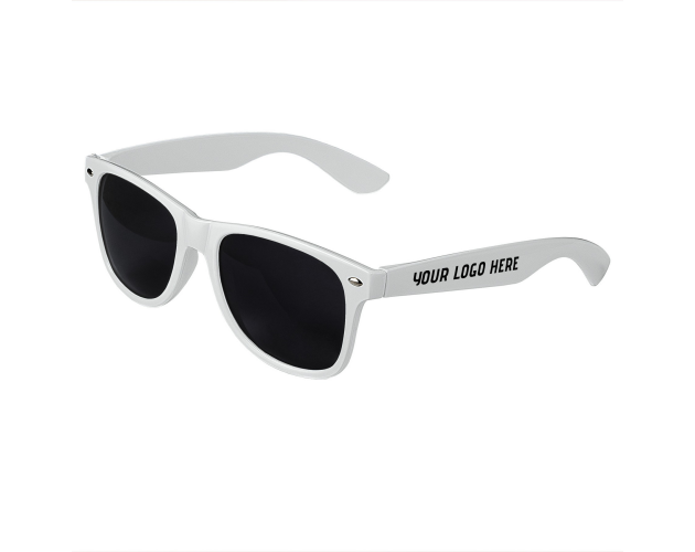 White Retro Tinted Lens Sunglasses