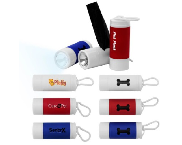 Dog Waste Bag Dispenser with Flashlight