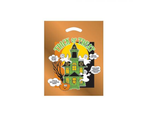 Haunted House & Ghosts Die Cut Bag • 12" x 15"