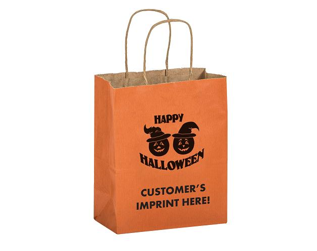 Pumpkins Matte Orange Shopper •  8" x 4 3/4" x 10 1/2"