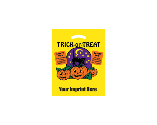 Trick-or-Treat Yellow Die Cut Bag • 12" x 15"