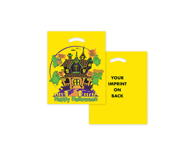 Haunted House Yellow Die Cut Bag •  12" x 15"