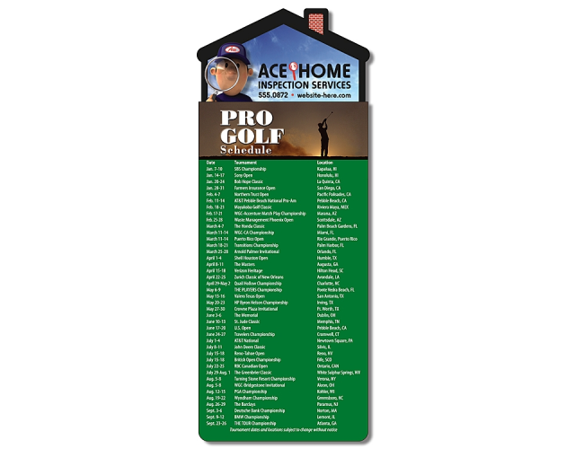 Golf Schedules Magna-Card House Shape Magnet  (3.5x9)