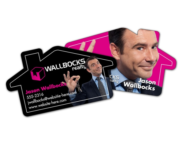 UV Coated Paper Business Card - House Shaped