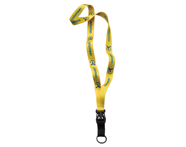 3/4" Polyester Dye Sublimated Lanyard w/ Plastic Slide Buckle Release & Split Ring