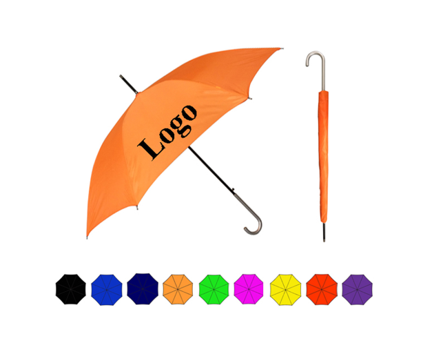 Sleek Stick Umbrella w/ Hook Handle (46" Arc)