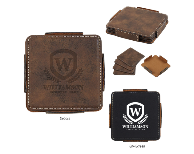 4-Piece Coaster Set With Holder