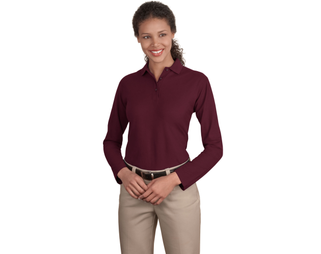 Port Authority® Ladies' Silk Touch™ Long Sleeve Polo Shirt