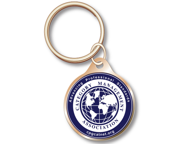Full Color Metal Key Tag, Gold Tone