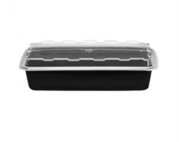 Rectangle Reusable Plastic Food Containers - 8 1/8"x5 3/8"x1 1/2"
