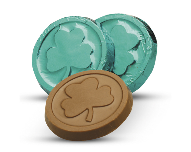 St Patrick Shamrock Chocolate Coin