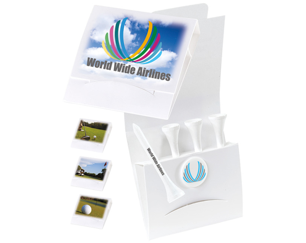 4-1 Golf Tee Packet with Ball Marker & 2 1/8" Tees