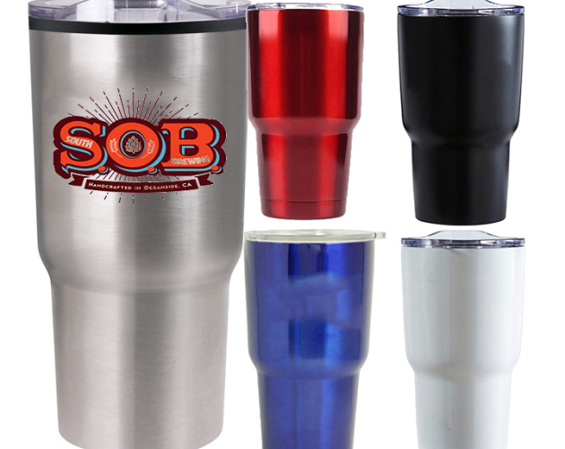 30 oz Double Wall Insulated Travel Tumbler Mug w/Clear Lid