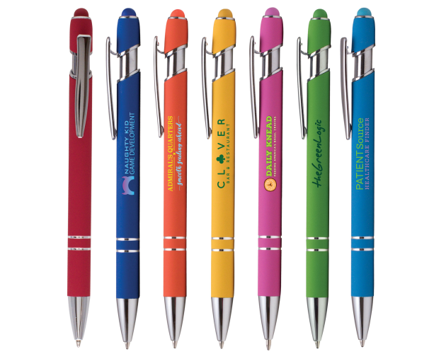 Ellipse Softy Brights w/Stylus - Full-Color Metal Pen