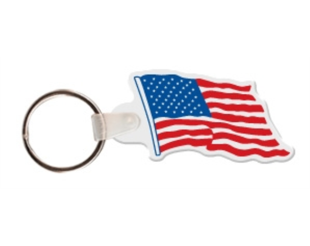 American Flag - Key Tag W/ Key Ring