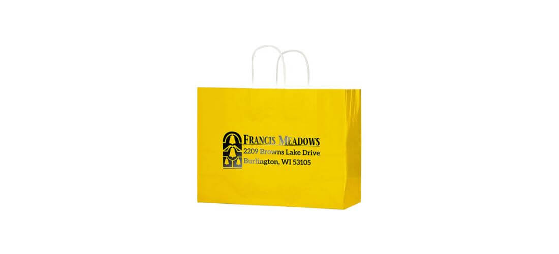 Color Gloss Paper Shopper Tote Bag (16"x6"x13") - Foil Stamp