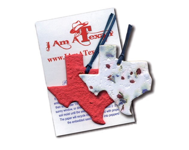 State of Texas Ornament w/Embedded Bluebonnet Seed