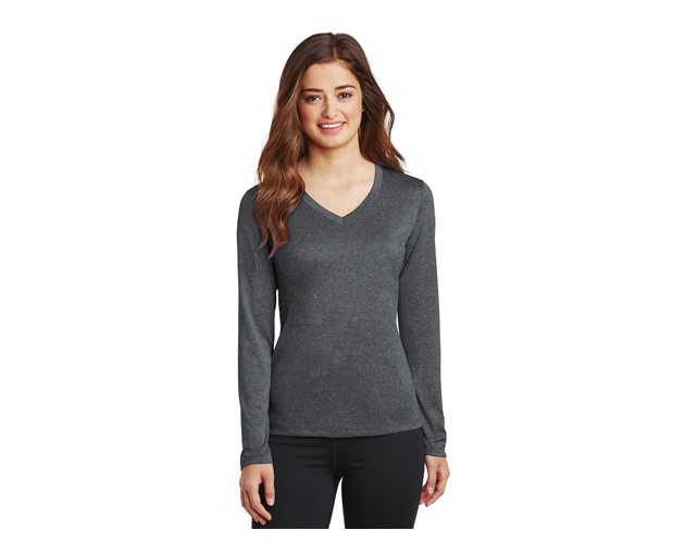 Ladies' Sport-Tek® Long Sleeve Heather Contender™ V-Neck Tee Shirt