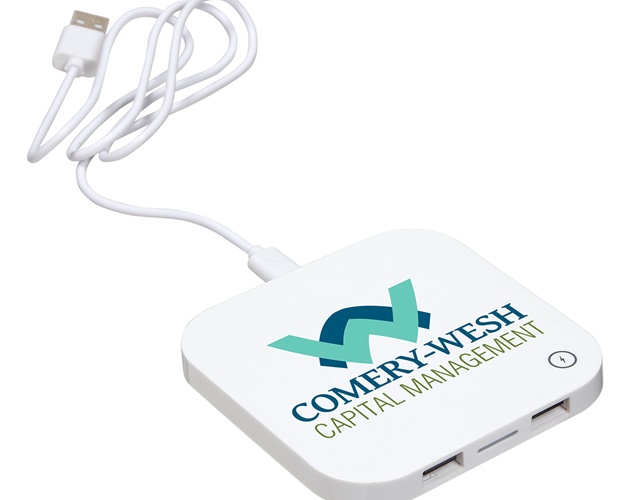 Power Deck Wireless Charger with Dual USB Ports