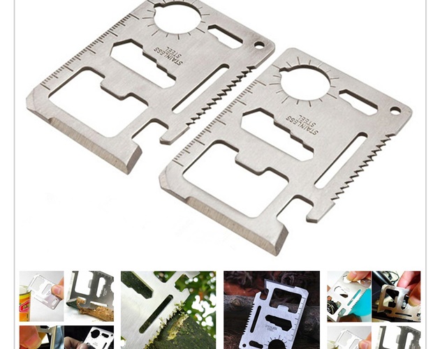 Outdoor Survival Card Knife Tools with Case