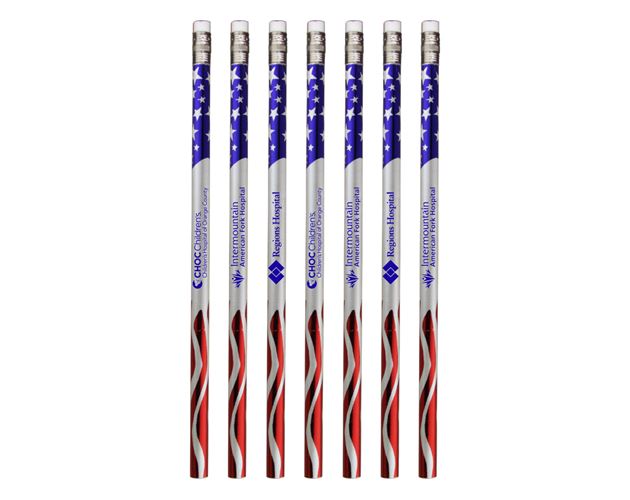 "USA Patriotic" Promotional Printed Pencils with Custom Logo & Message