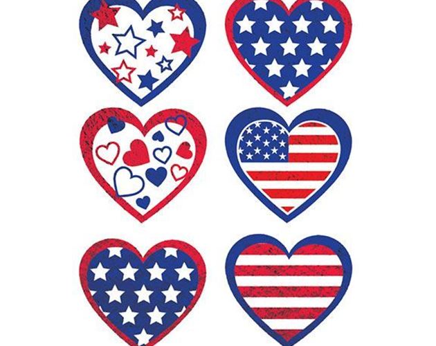 Patriotic Metallic Temporary Tattoos