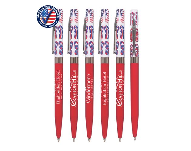Certified USA Made, Patriotic Flip Flops Designed Twister Deluxe Pen