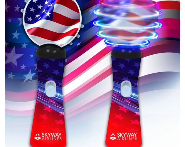Patriotic LED 9" Coin Spinner Wand