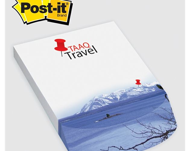 Post-it® Custom Printed Angle Note Pad - (4"x5 3/4")
