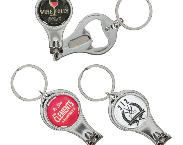 Round Nail Clipper w/Bottle Opener Keyring