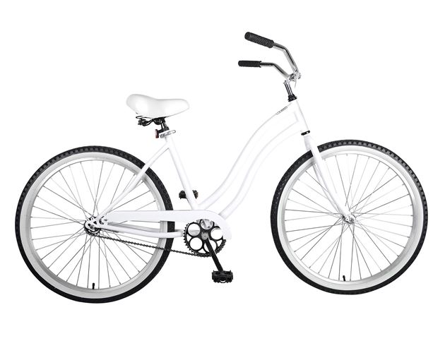 26" Beach Commander Cruiser Step Through - White